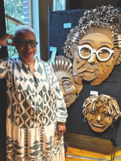 Sylvia: Montgomery Art Association (MAA) 2024 <br>
"Paint the Town" Labor Day Show (September 2024)<br>
Juried Show<br>
a. Award: Honorable Mention - Malika<br>
b. Entrees: Coco, Malika, Penelope Cardboard creative faces
